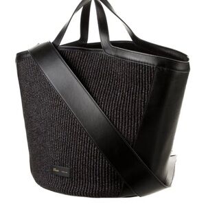 Khaite Nora Raffia Leather Trimmed Tote $1450 Sold Out NWT